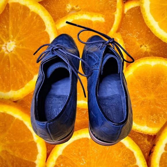 Mikcon Blue Patterned Wingtip Oxford Shoes Size 10‎ - Picture 5 of 8